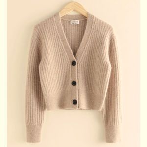 & Other Stories Cropped Ribbed Cardigan size Small